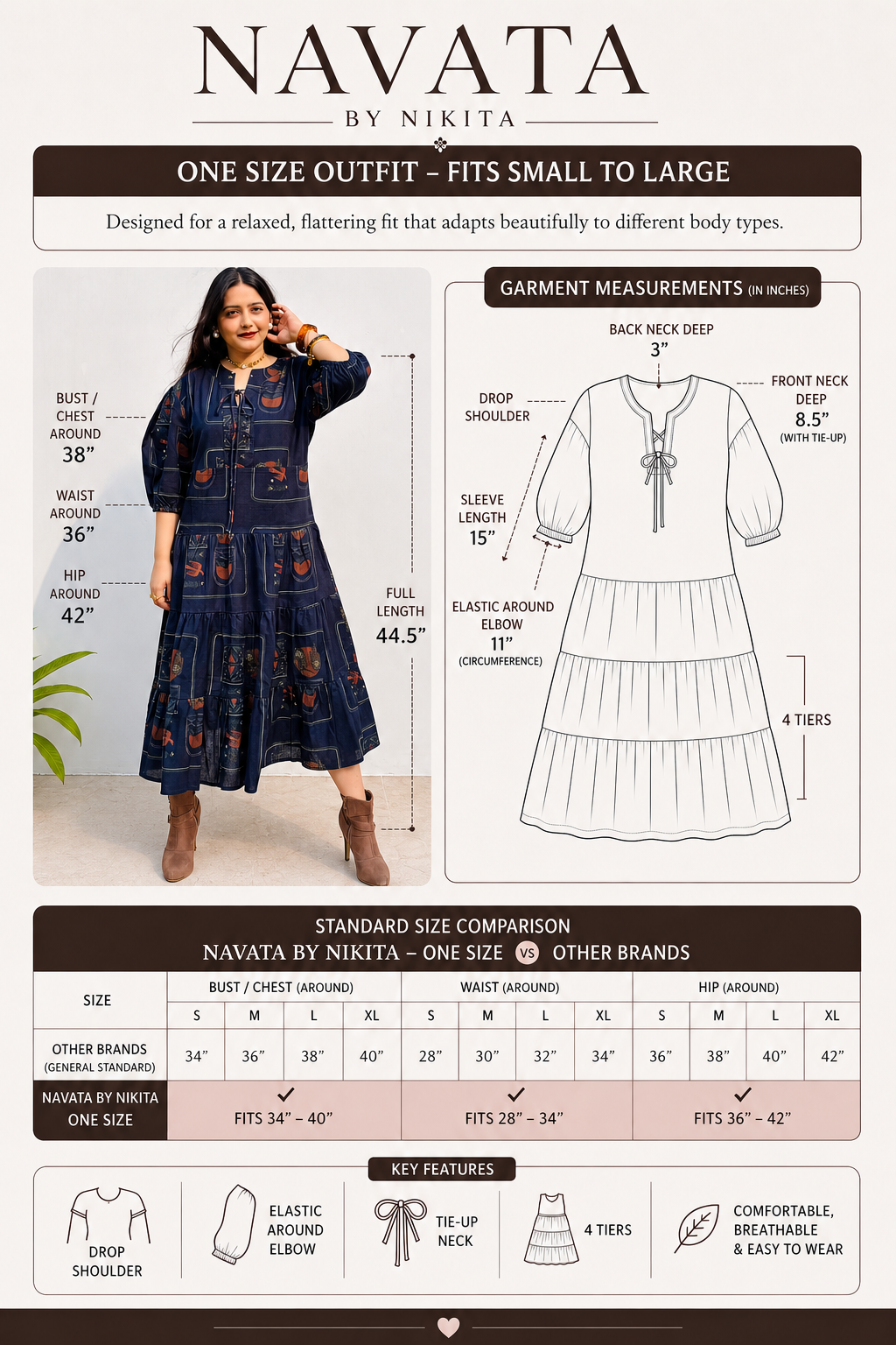 Charcoal Boho Tiered Dress