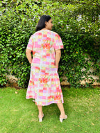 Pink Checks A-Line Dress