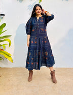 Charcoal Boho Tiered Dress