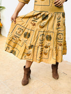 Beige Boho Tiered Dress