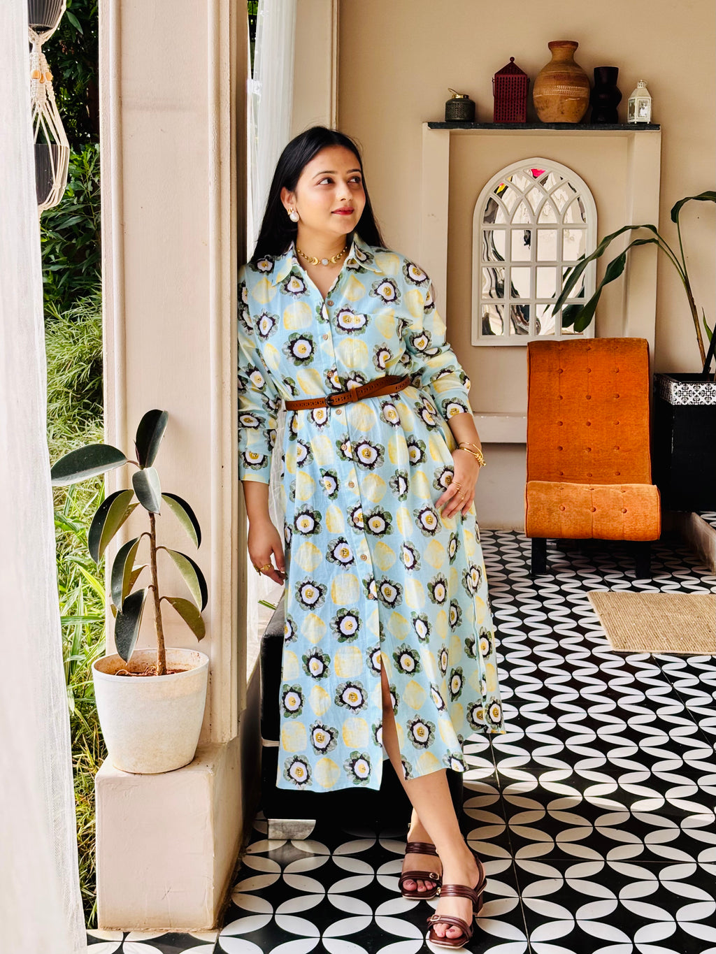 Women's Linen Cotton Shirtdress – Morning Bloom