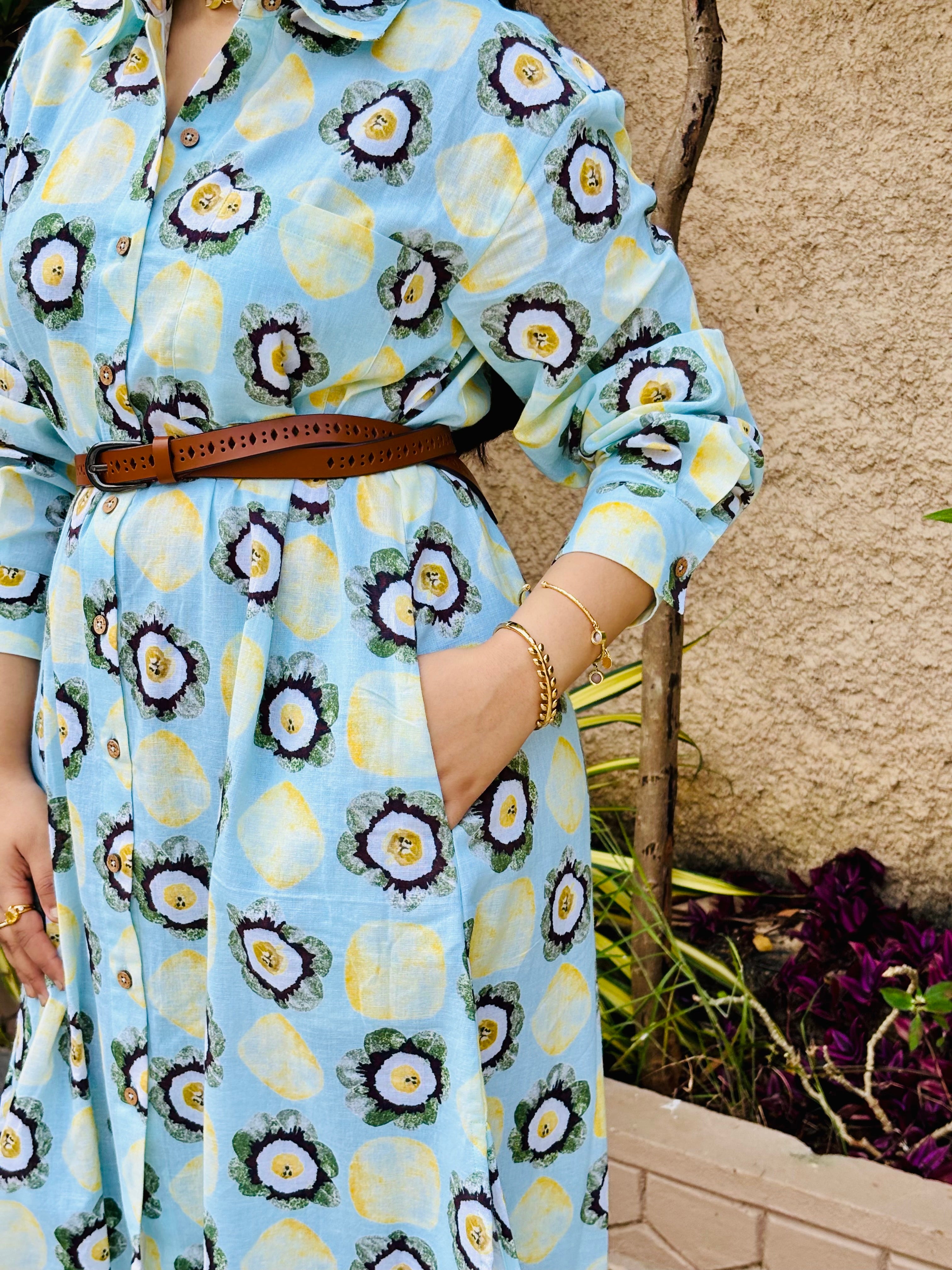 Women's Linen Cotton Shirtdress – Morning Bloom