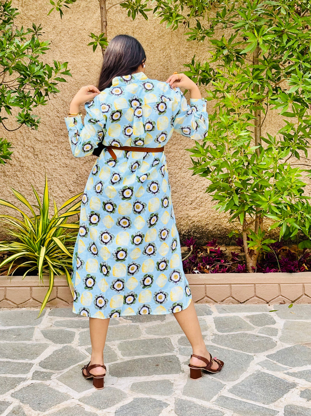 Women's Linen Cotton Shirtdress – Morning Bloom