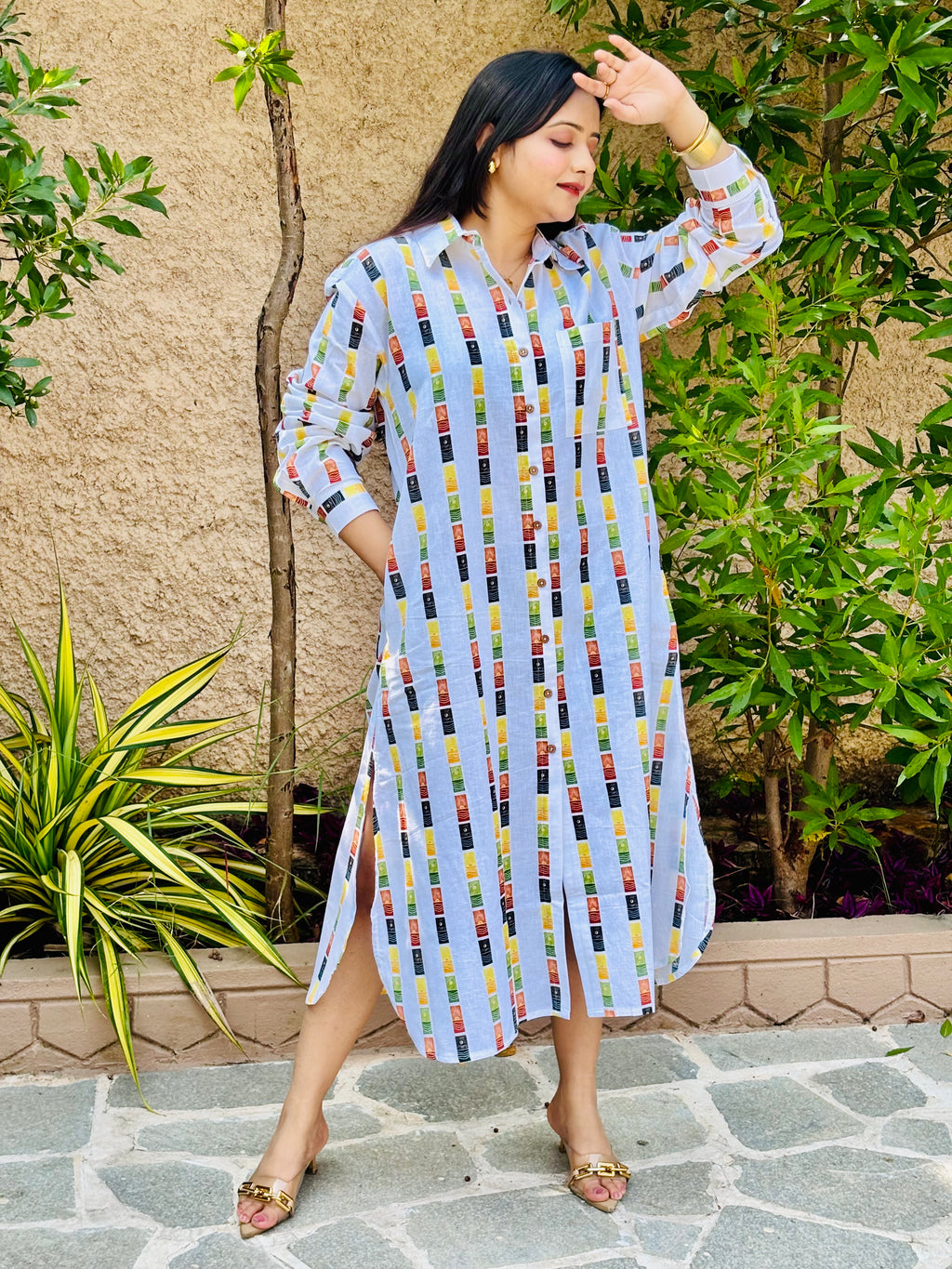 Women's Linen Cotton Shirtdress – Skyscape