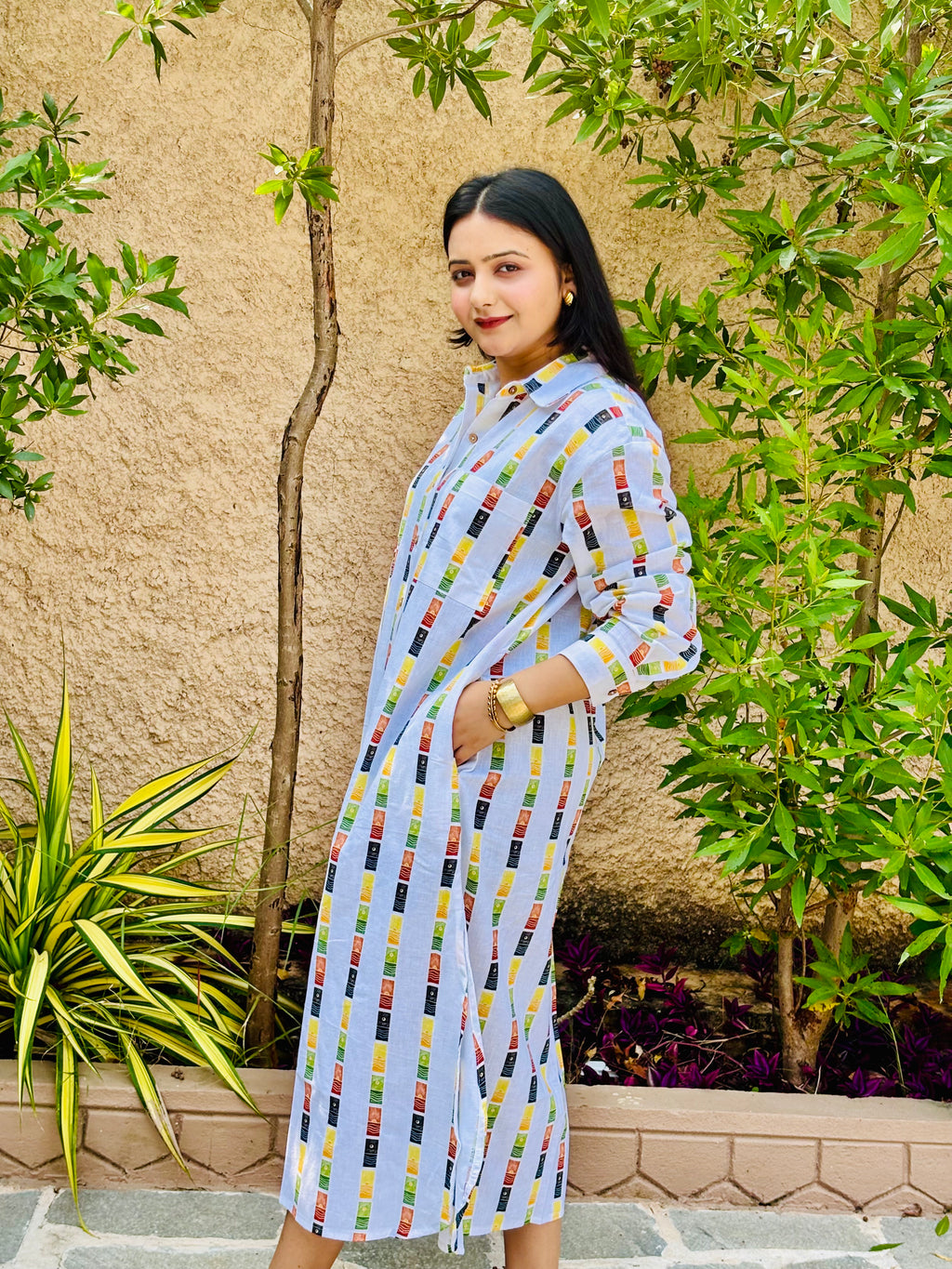 Women's Linen Cotton Shirtdress – Skyscape