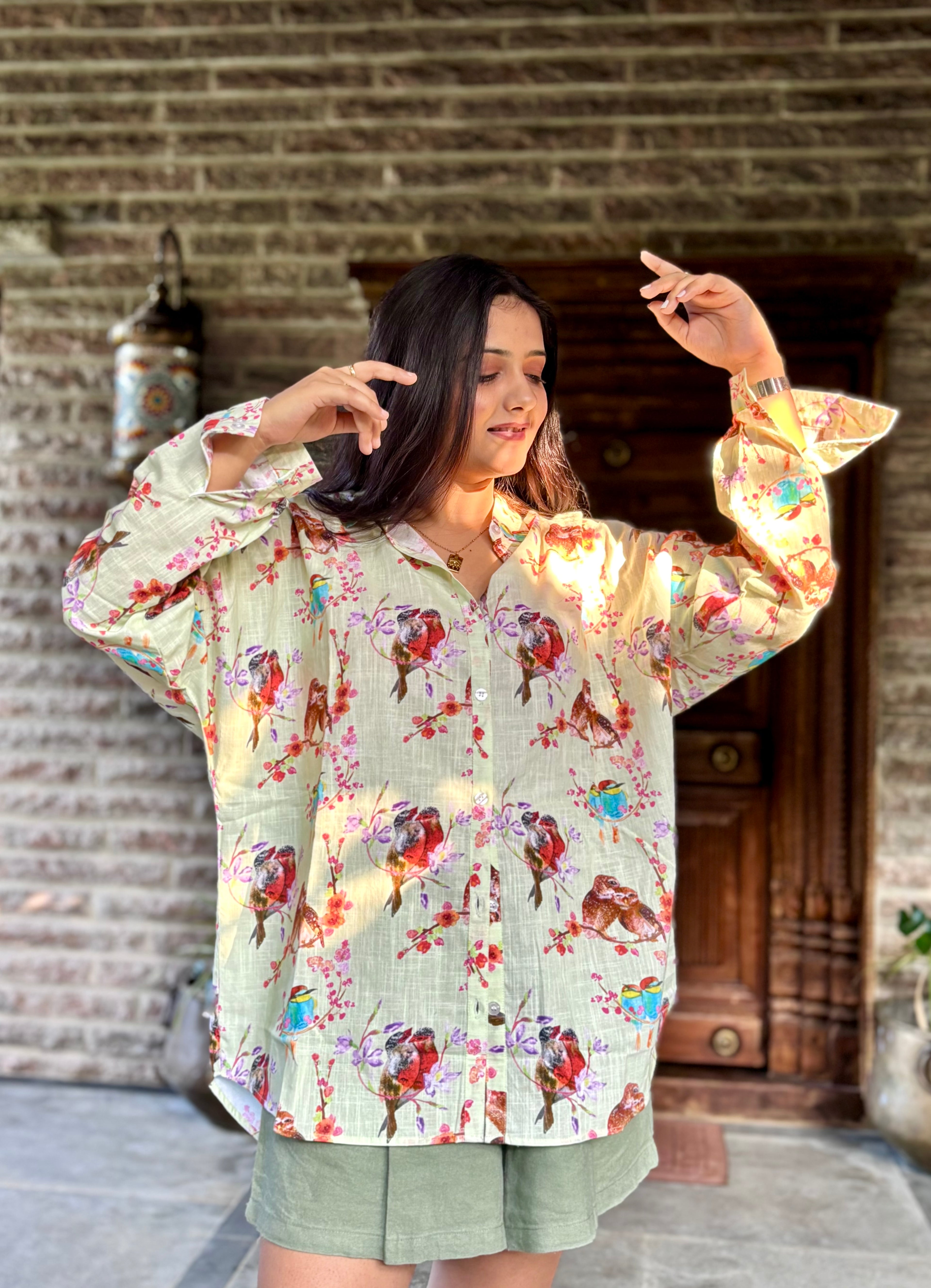 LoveBirds Sage Green Shirt