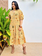 Beige Boho Tiered Dress